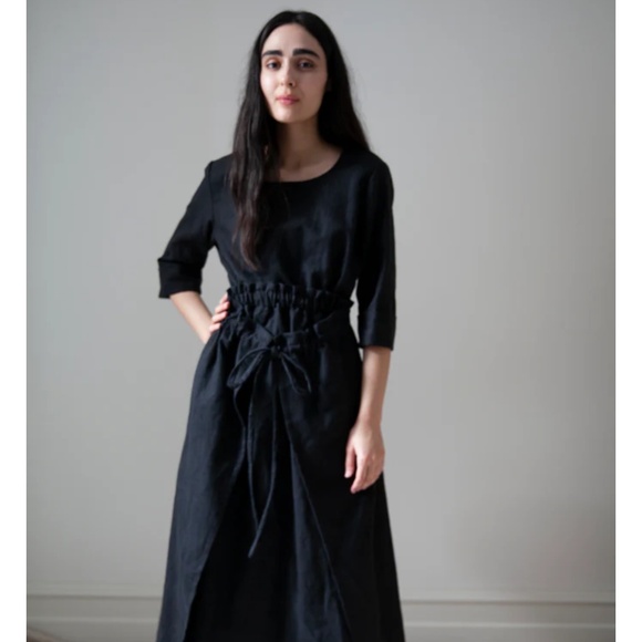 Ovate xsmall dress black linen - used good condition - Picture 1 of 5